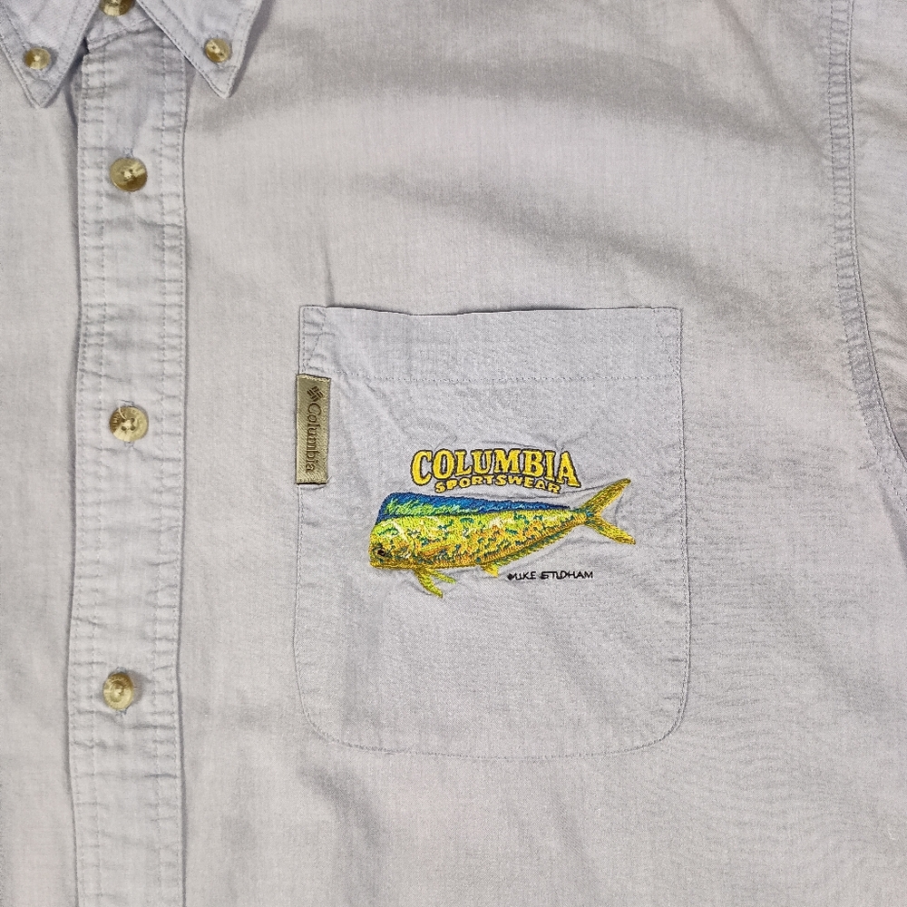 Columbia PFG‎ Embroidered Mahi Mahi Mens Shirt L - Picture 4 of 13